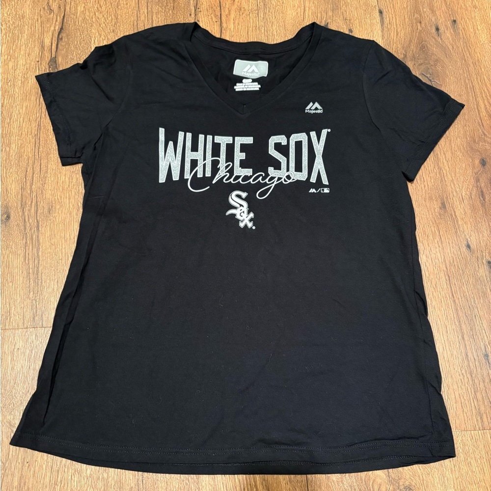 Majestic Black T-Shirt with Gray Logo